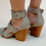 Miim Hendrix Taupe Buckle Heeled Sandal - Jessi Jayne Boutique