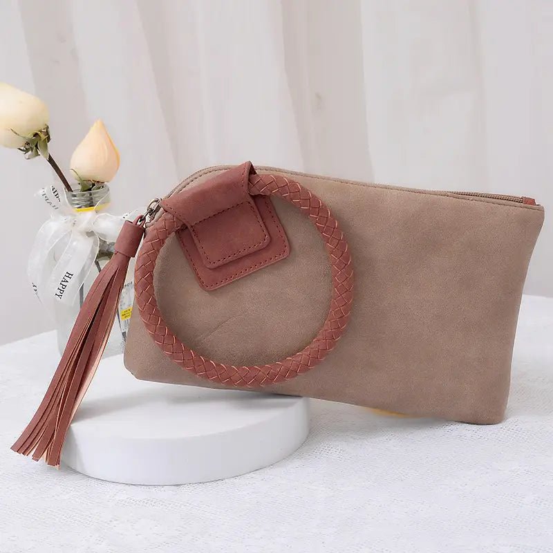 Hadley Braided Handle Wristlet Clutch - Jessi Jayne Boutique