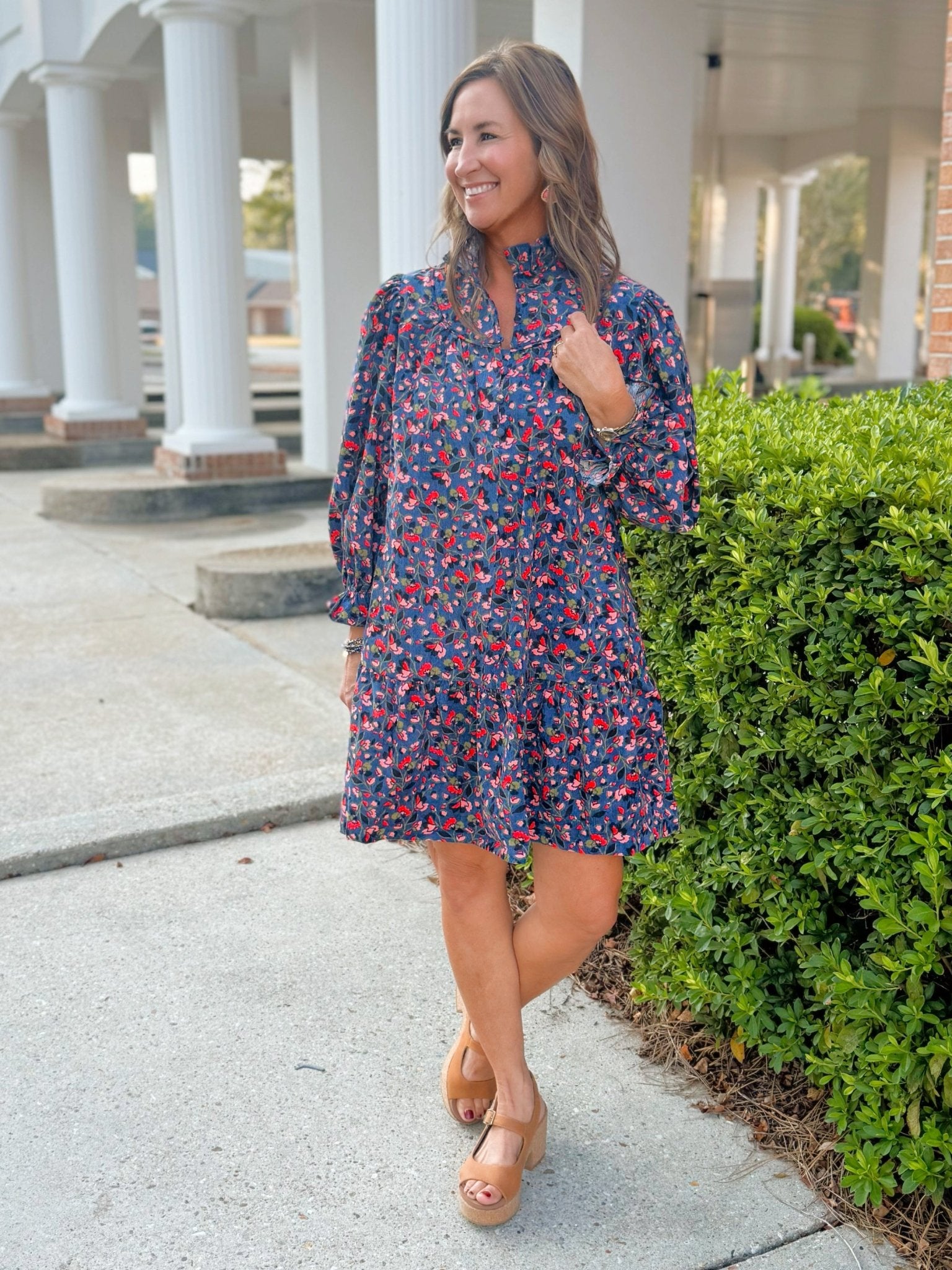 Midnight Petals Corduroy Dress - Jessi Jayne Boutique