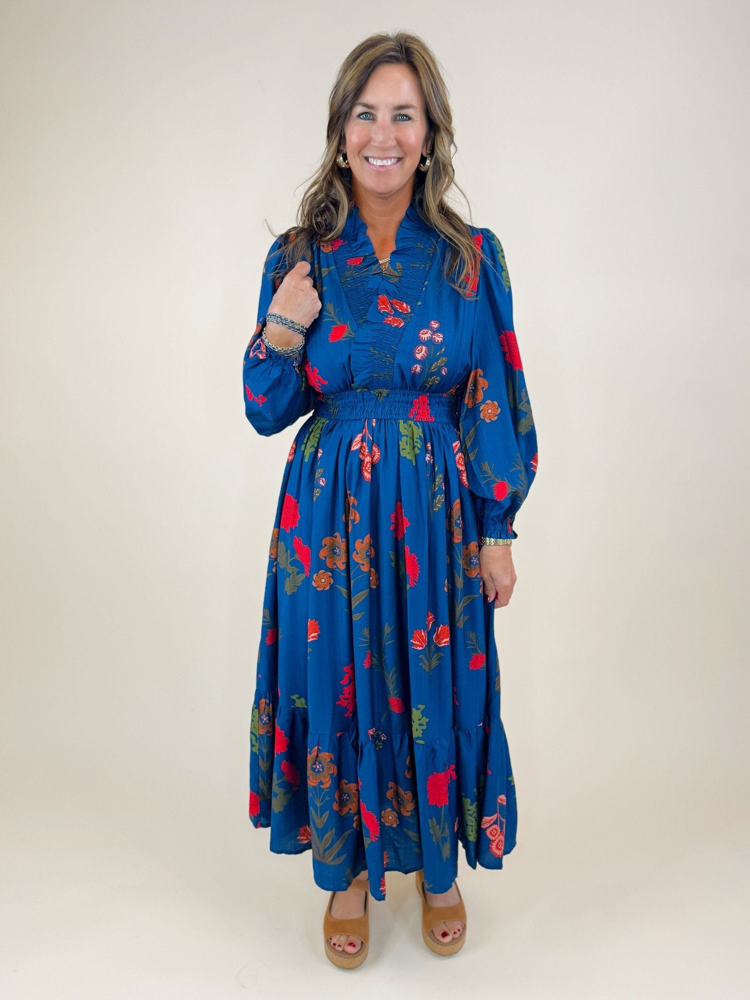 Elora Bloom Navy Maxi Dress - Jessi Jayne Boutique