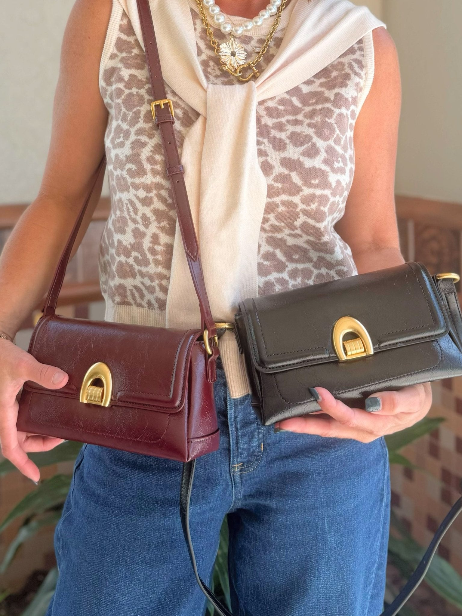 Sutton Gold Buckle Shoulder Bag - Jessi Jayne Boutique