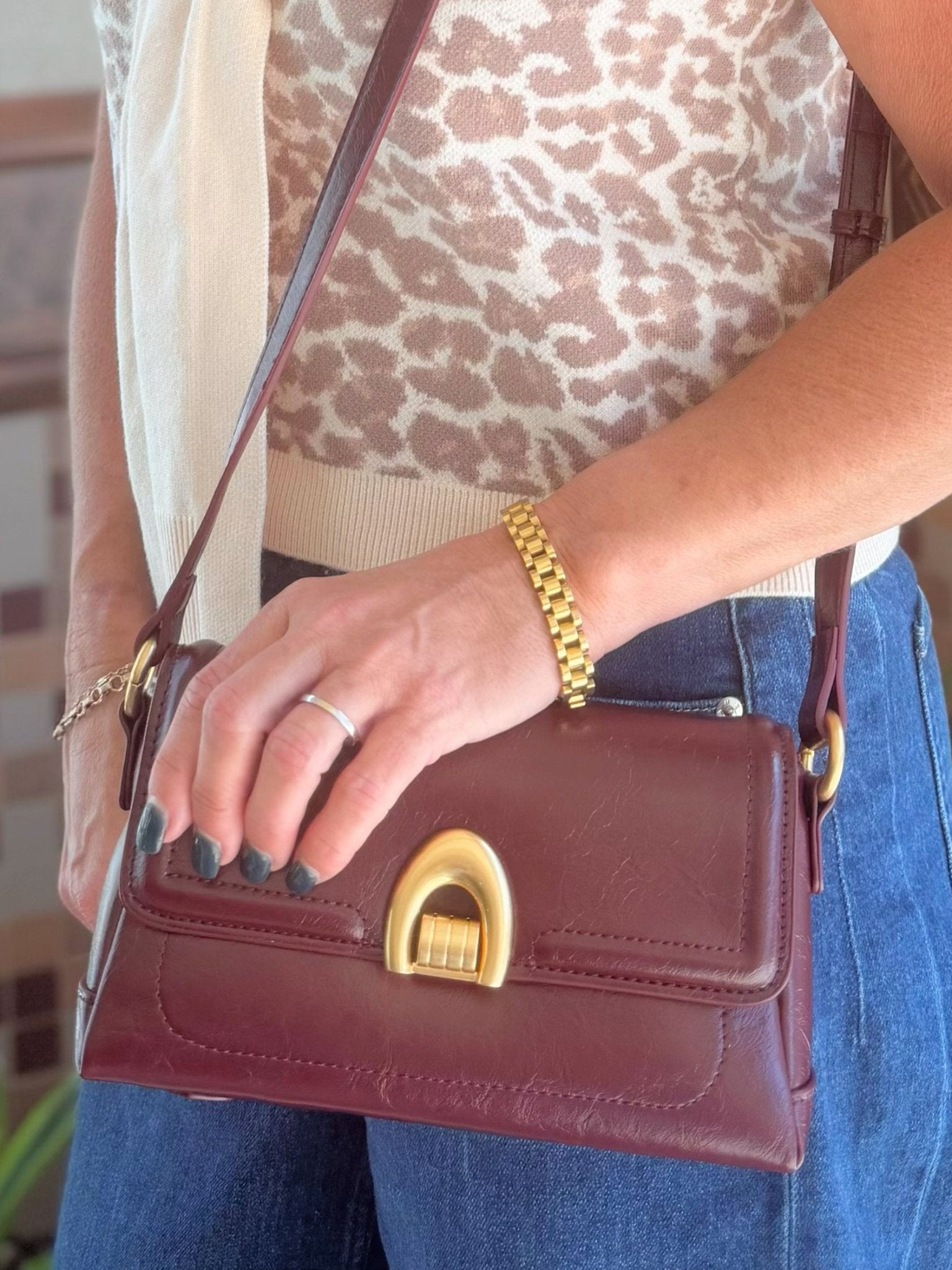 Sutton Gold Buckle Shoulder Bag - Jessi Jayne Boutique