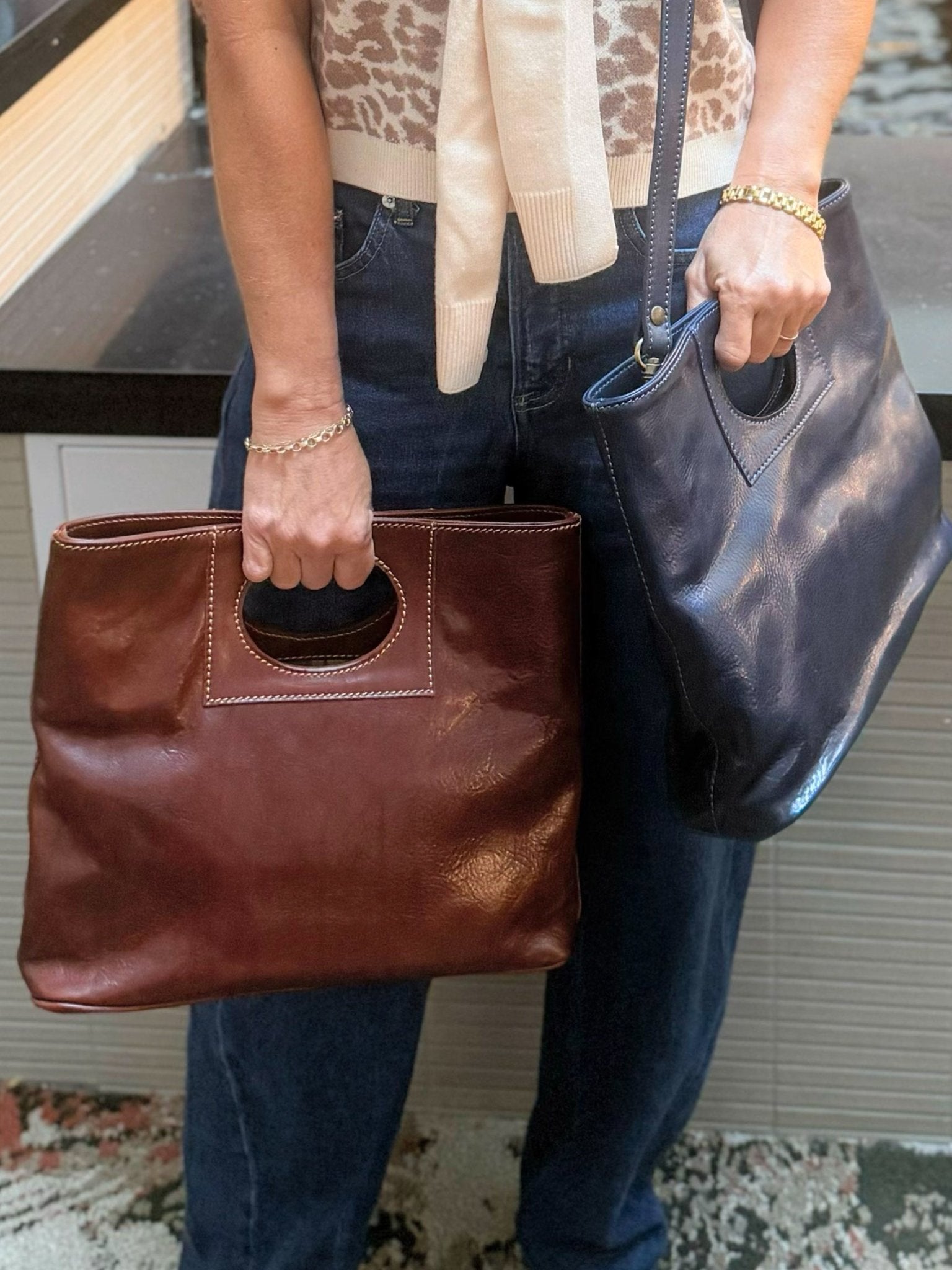 Clarissa Navy Medium Handbag - Jessi Jayne Boutique