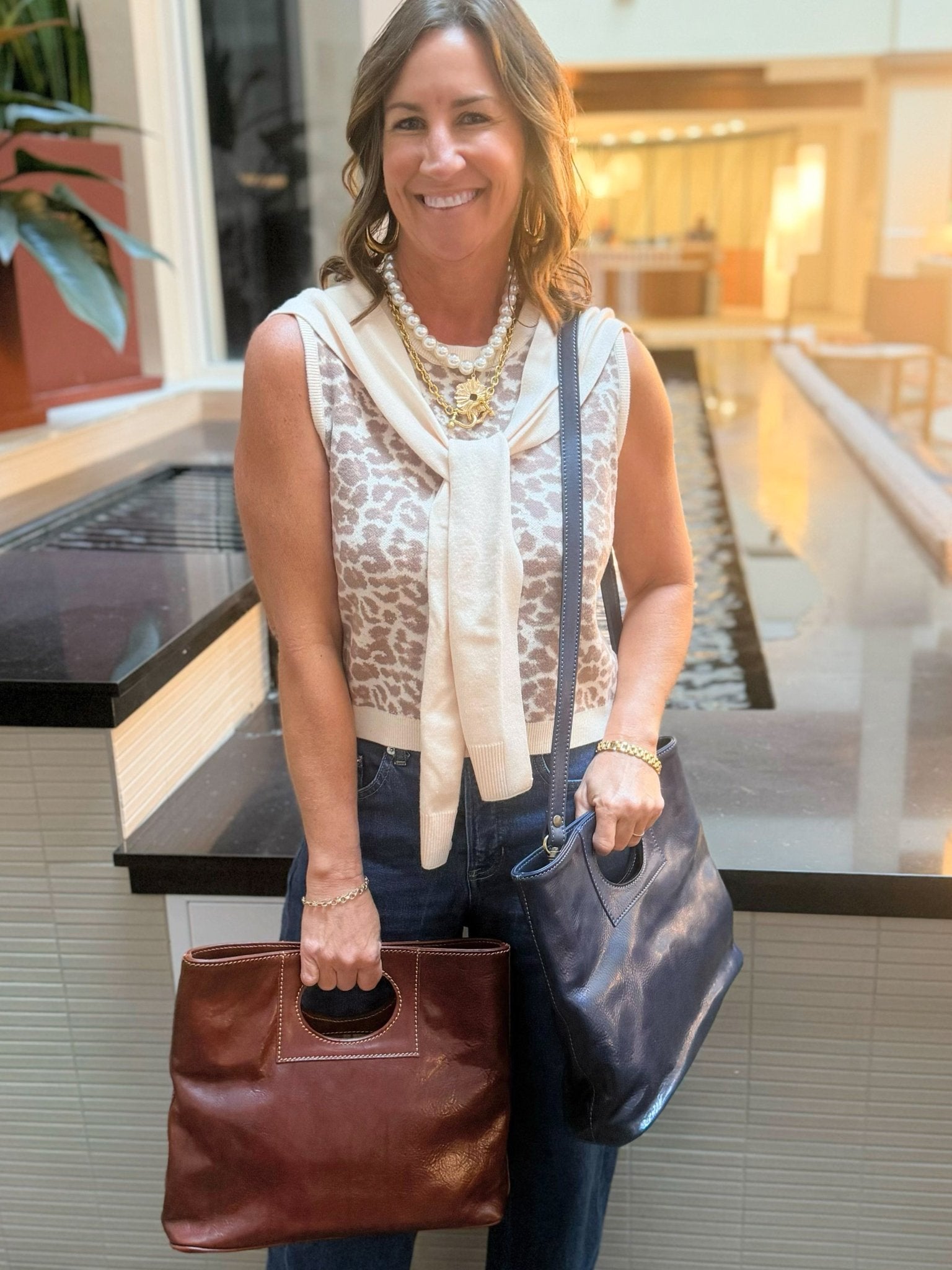 Clarissa Navy Medium Handbag - Jessi Jayne Boutique