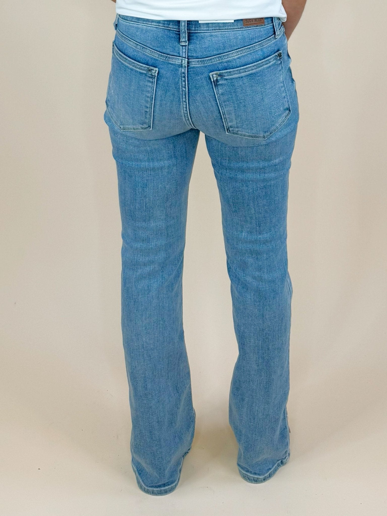 Judy Blue Light Mid Rise Bootcut Jeans 31" Inseam - Jessi Jayne Boutique