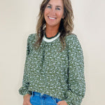 Clara Vine Print Filigree Blouse - Jessi Jayne Boutique