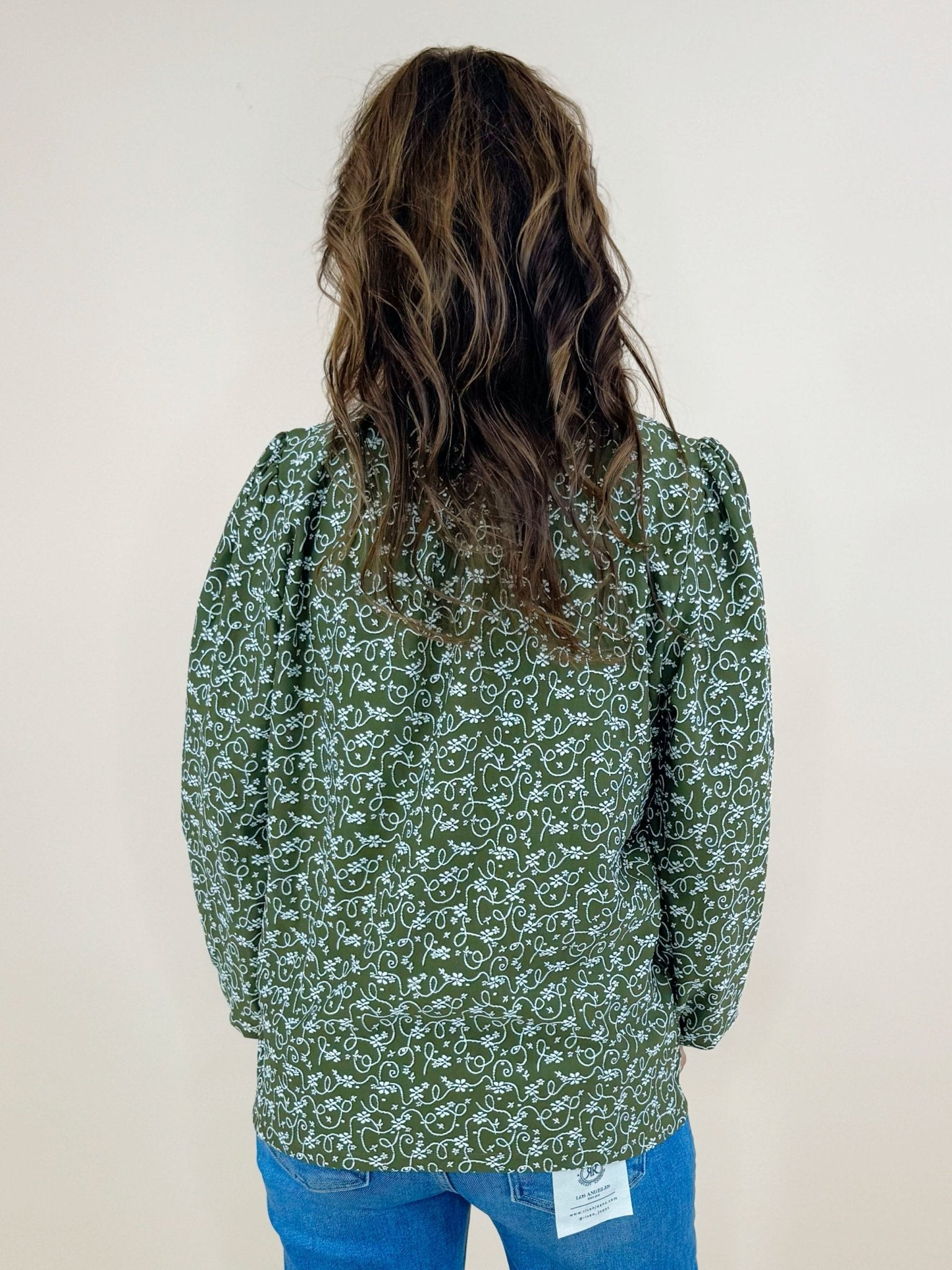 Clara Vine Print Filigree Blouse - Jessi Jayne Boutique