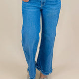 Risen Breezy Edge Cropped Wide Leg Jeans - Jessi Jayne Boutique