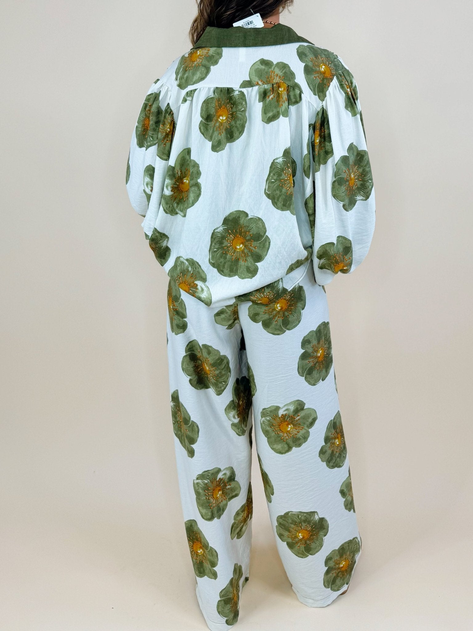 Florencia Wide Leg Long Sleeve Floral Set - Jessi Jayne Boutique