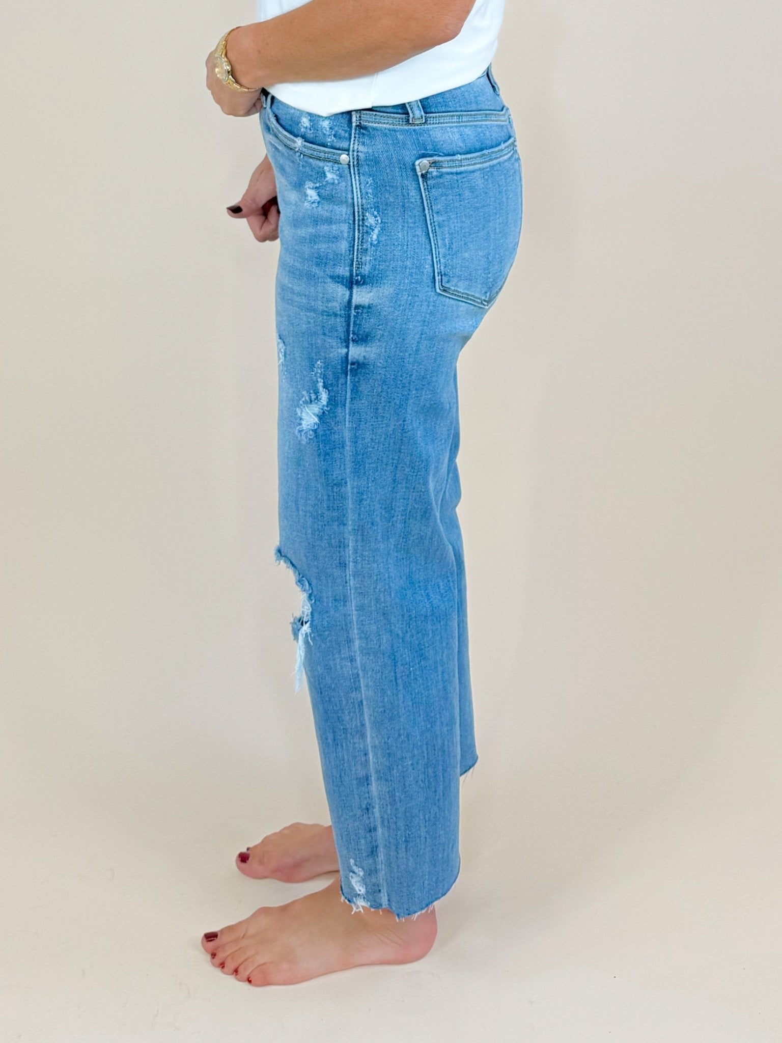 Judy Blue Everyday Edge Crop High Waist Wide Leg Jeans - Jessi Jayne Boutique