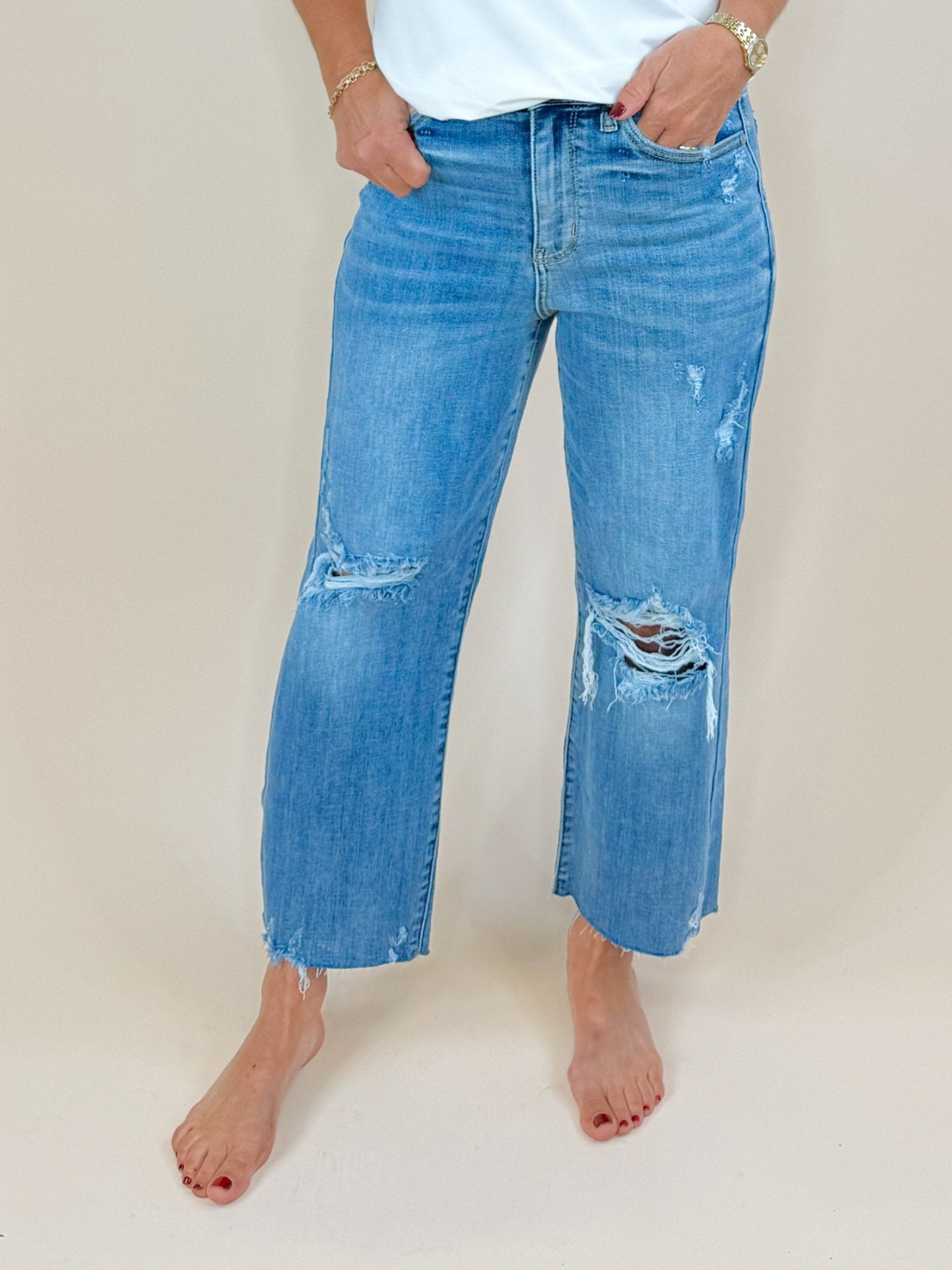 Judy Blue Everyday Edge Crop High Waist Wide Leg Jeans - Jessi Jayne Boutique