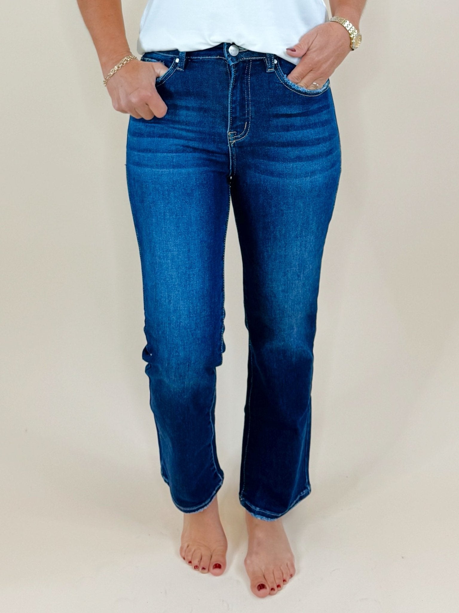 Risen As Always High Rise Cropped Straight Leg Jeans - Jessi Jayne Boutique