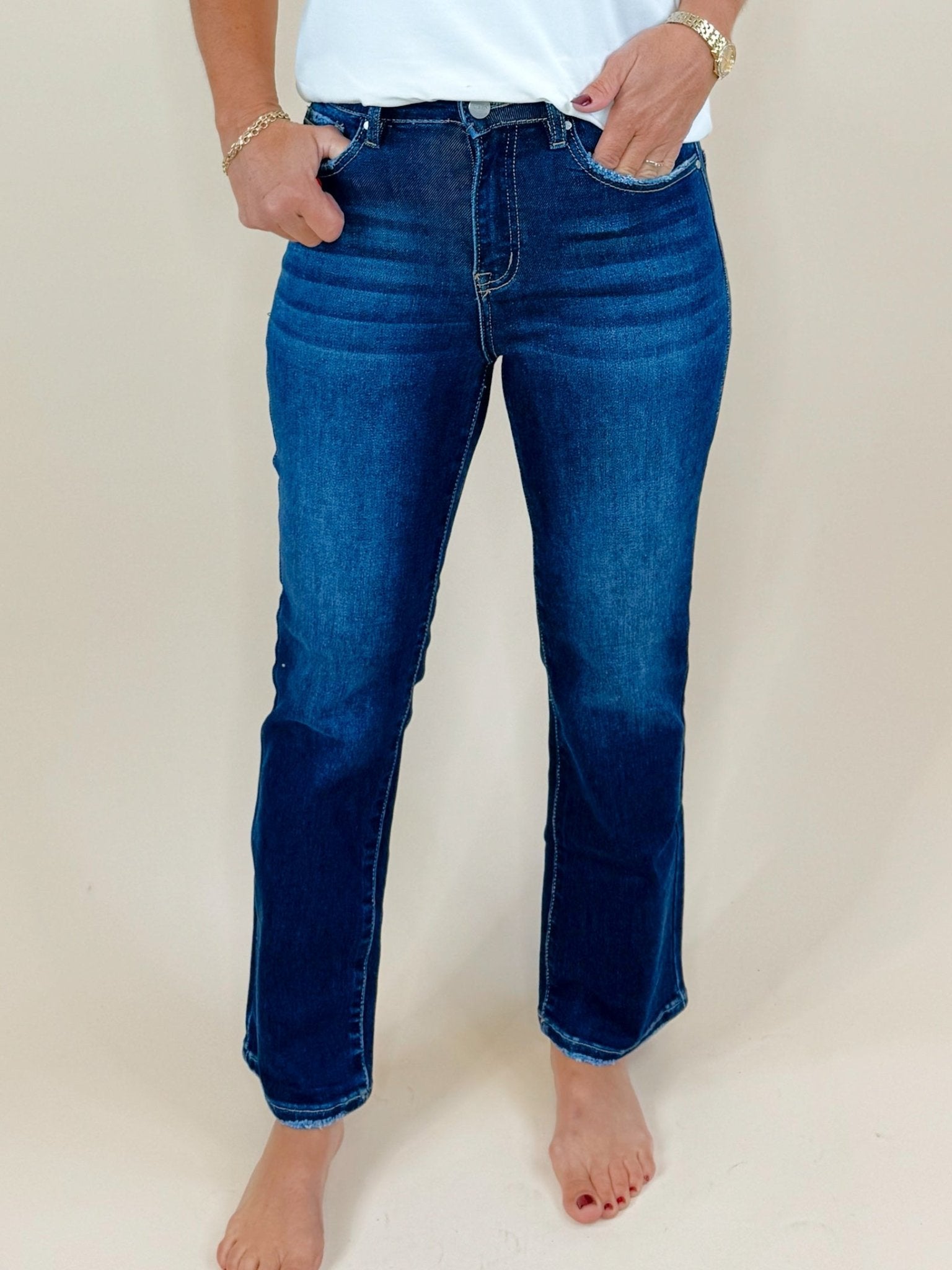 Risen As Always High Rise Cropped Straight Leg Jeans - Jessi Jayne Boutique