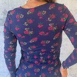 Midnight Rose Smocked Waist Top - Jessi Jayne Boutique