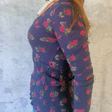 Midnight Rose Smocked Waist Top - Jessi Jayne Boutique