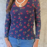 Midnight Rose Smocked Waist Top - Jessi Jayne Boutique