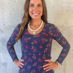 Midnight Rose Smocked Waist Top - Jessi Jayne Boutique