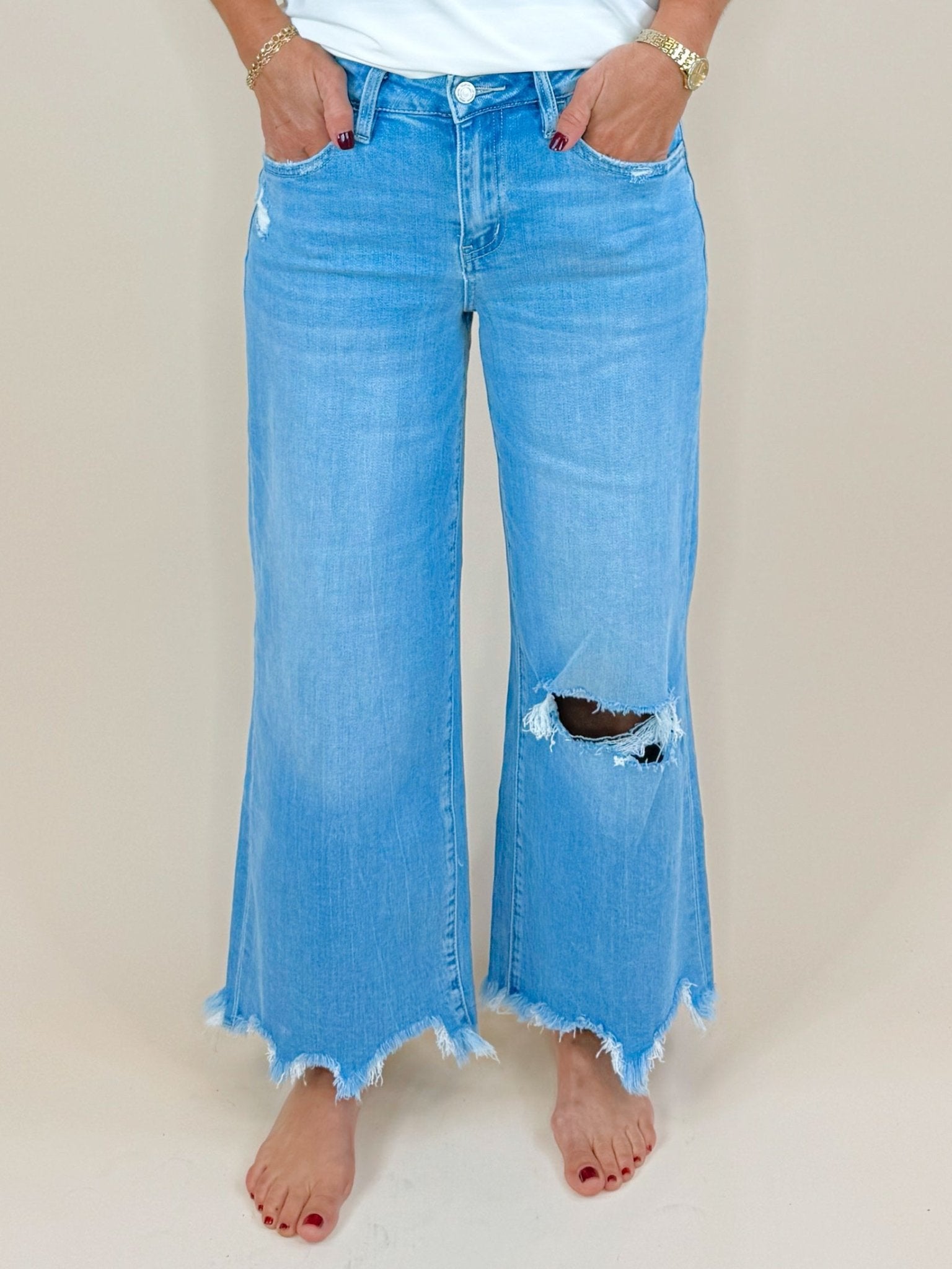Vervet Haven High Rise Crop Wide Leg Jeans - Jessi Jayne Boutique