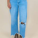 Vervet Haven High Rise Crop Wide Leg Jeans - Jessi Jayne Boutique