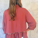 Rust & Roar Leopard-Trim Peplum Top - Jessi Jayne Boutique