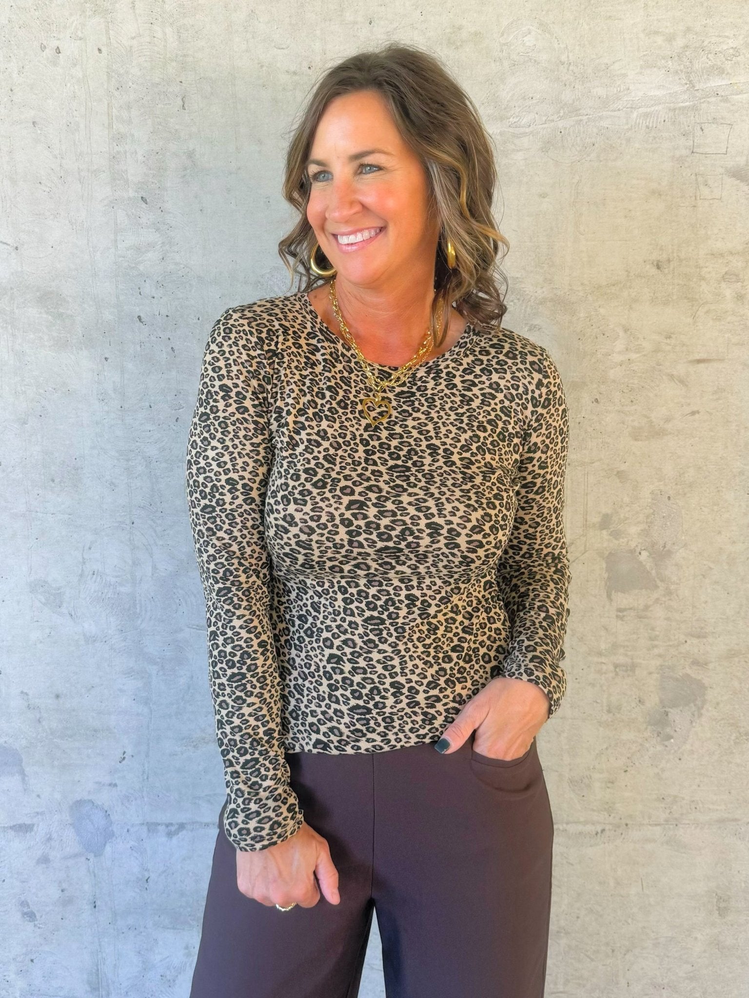 Fierce Fitted Leopard Long Sleeve Top - Jessi Jayne Boutique