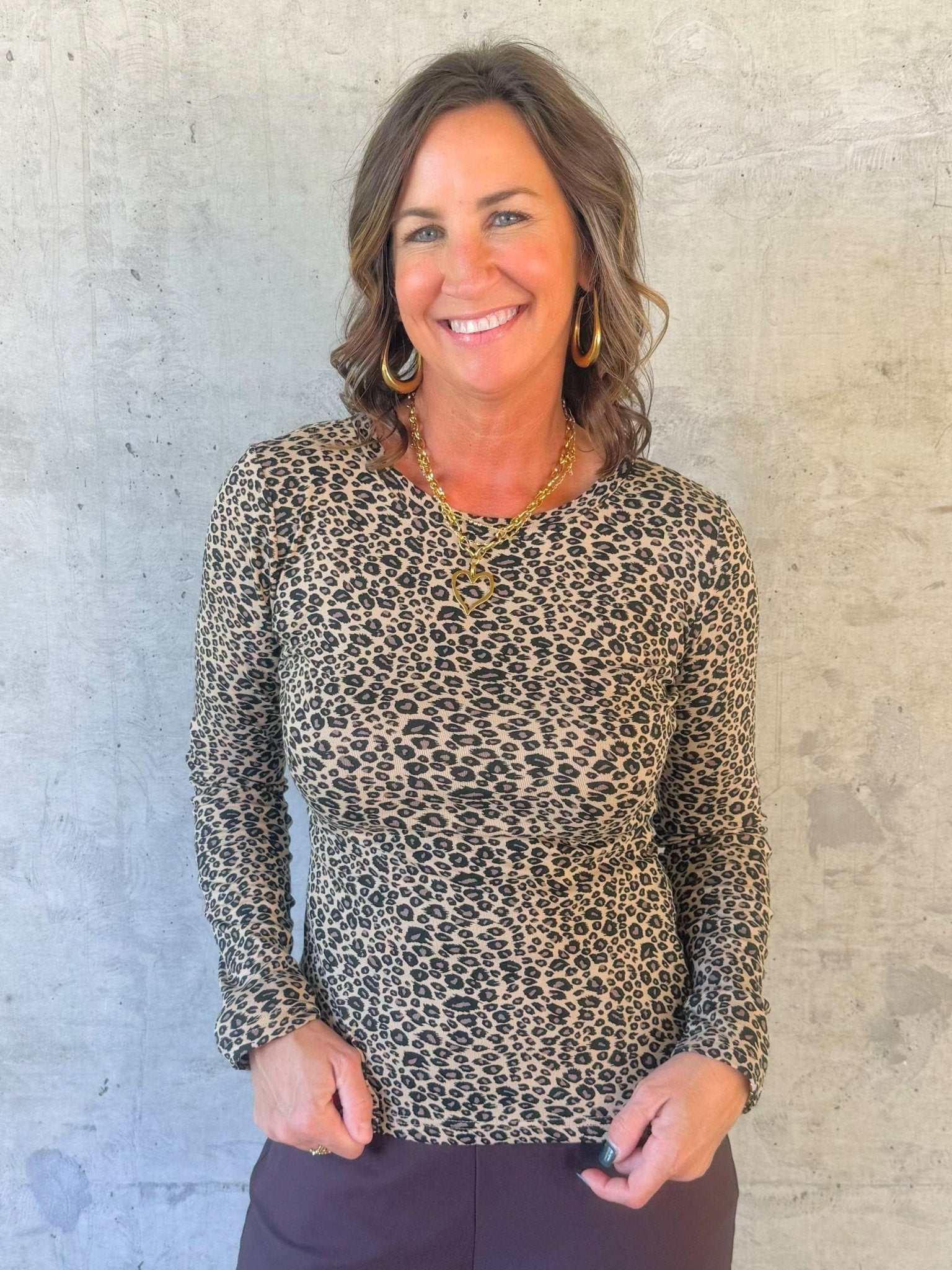 Fierce Fitted Leopard Long Sleeve Top - Jessi Jayne Boutique