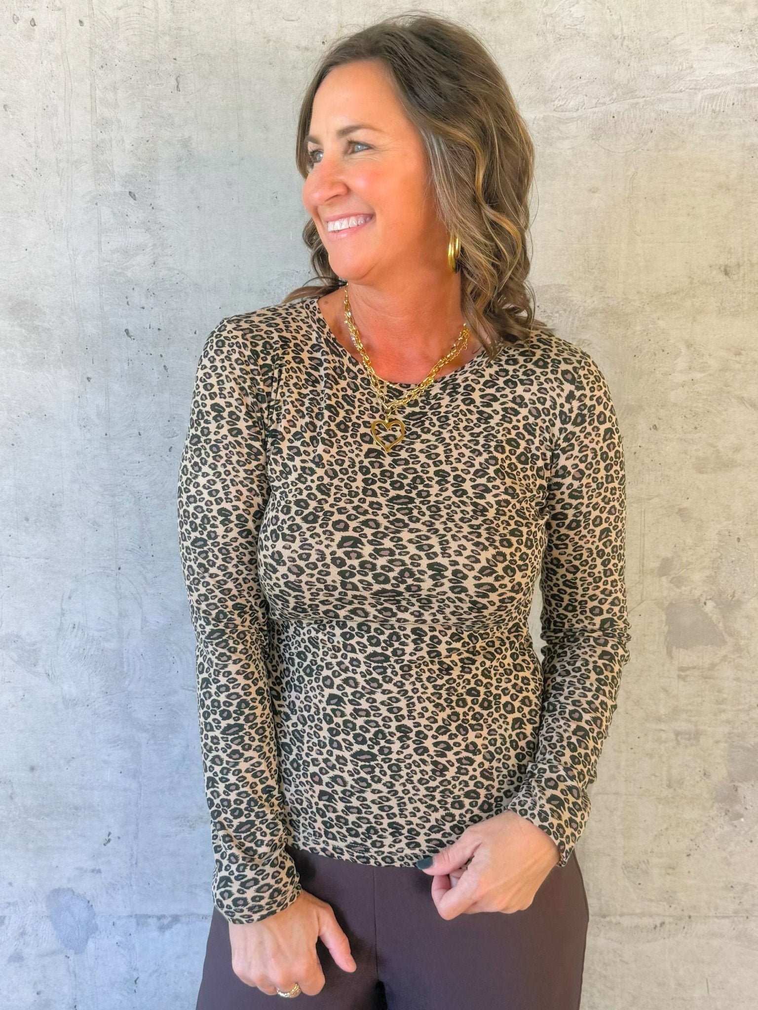 Fierce Fitted Leopard Long Sleeve Top - Jessi Jayne Boutique
