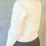 Ivory Cable Knit Cropped Cardigan - Jessi Jayne Boutique