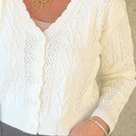 Ivory Cable Knit Cropped Cardigan - Jessi Jayne Boutique