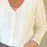 Ivory Cable Knit Cropped Cardigan - Jessi Jayne Boutique