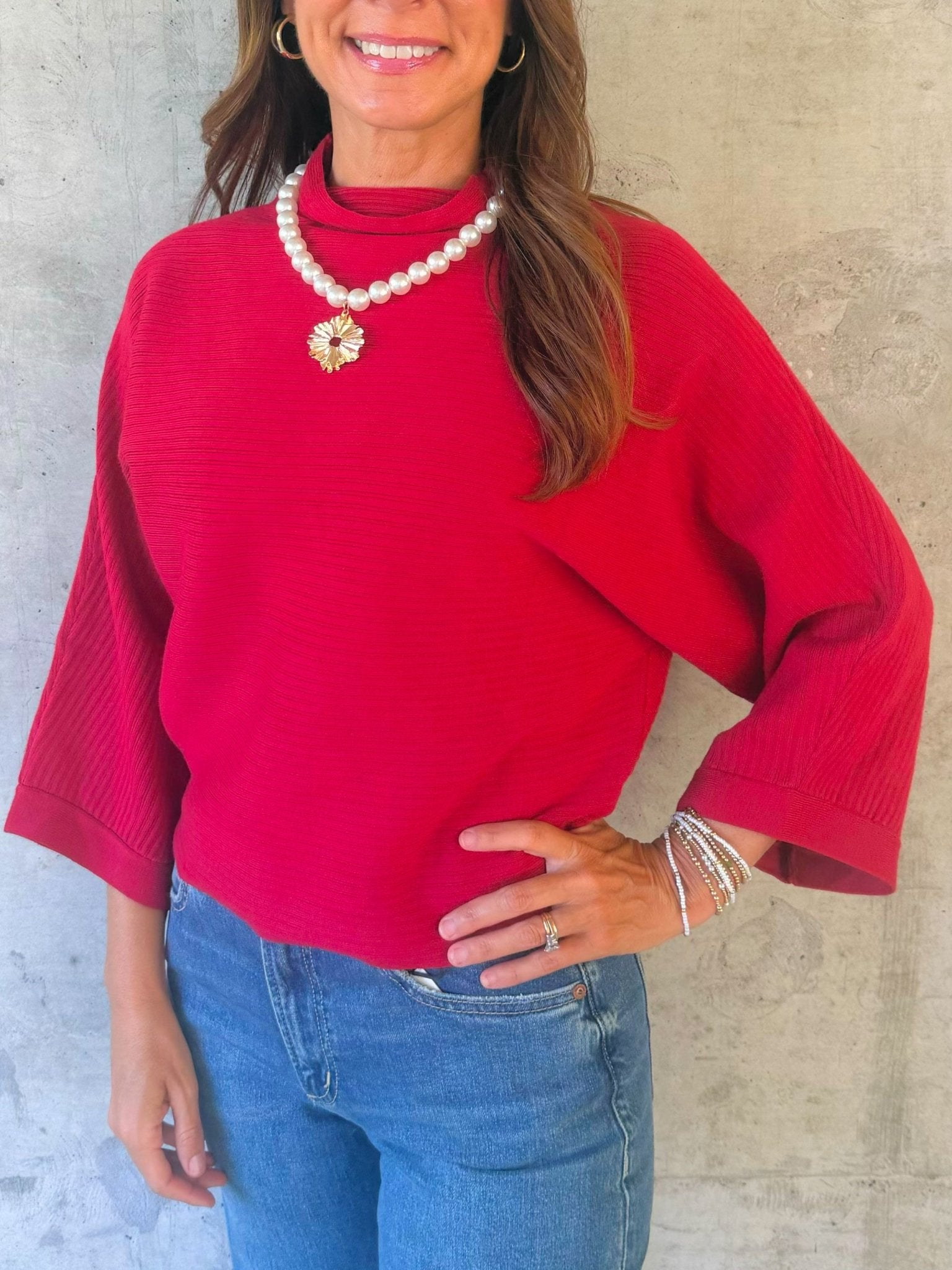 Ruby Ribbed Dolman Top - Jessi Jayne Boutique