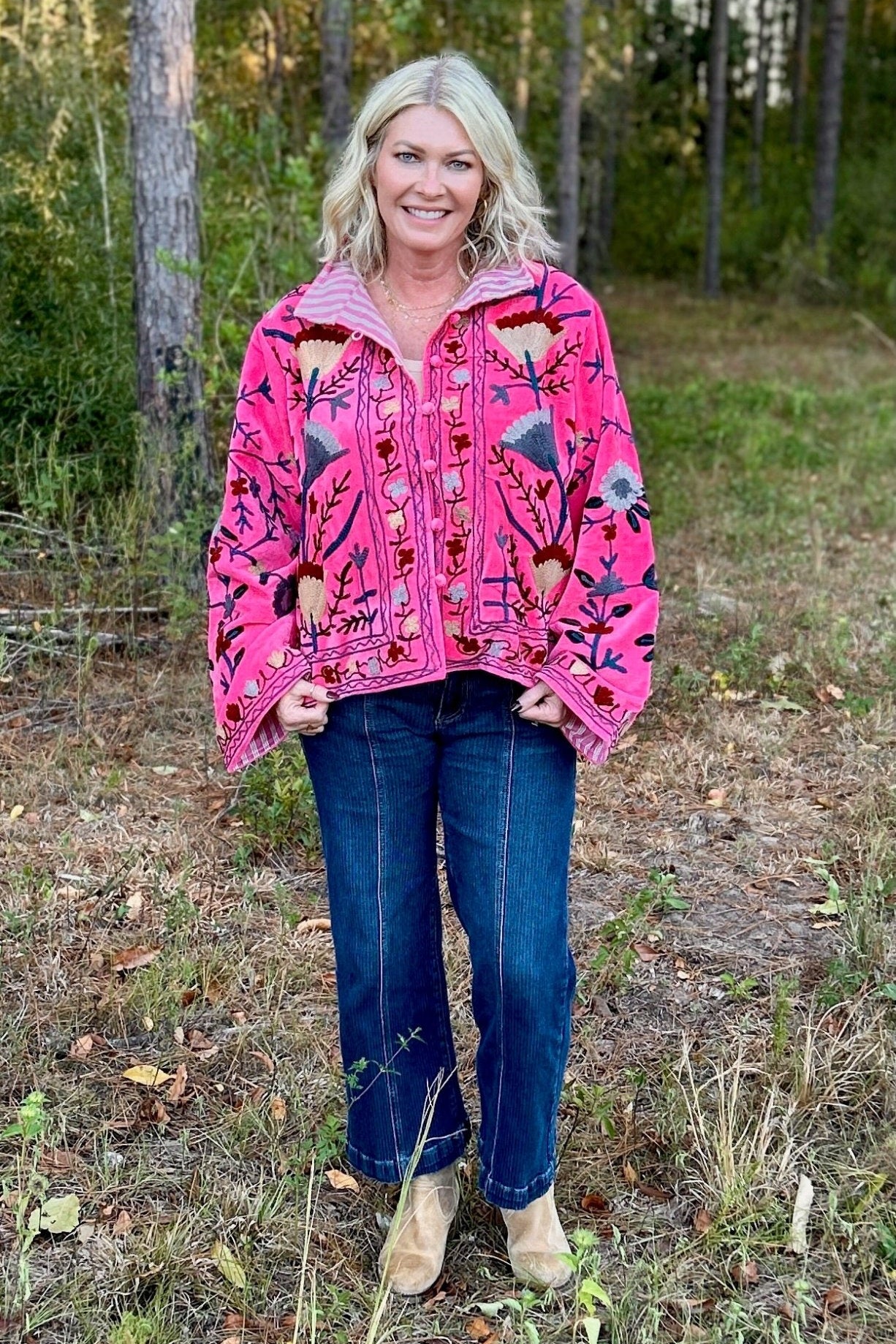 Pretty in Pink Velvet Jacket - Jessi Jayne Boutique