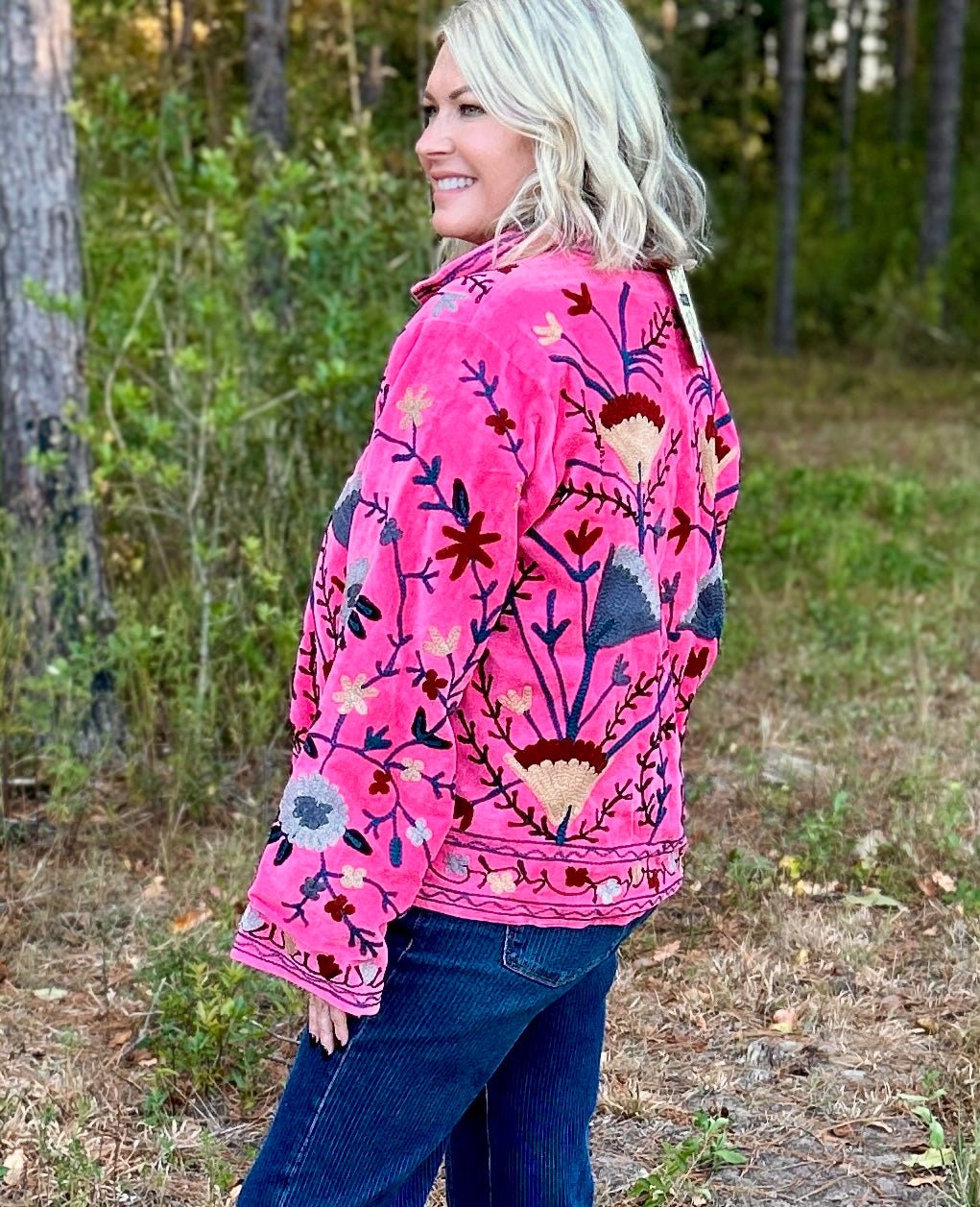 Pretty in Pink Velvet Jacket - Jessi Jayne Boutique