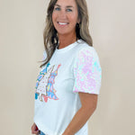 Sparkle & Shine Sequin Sleeve Top - Jessi Jayne Boutique