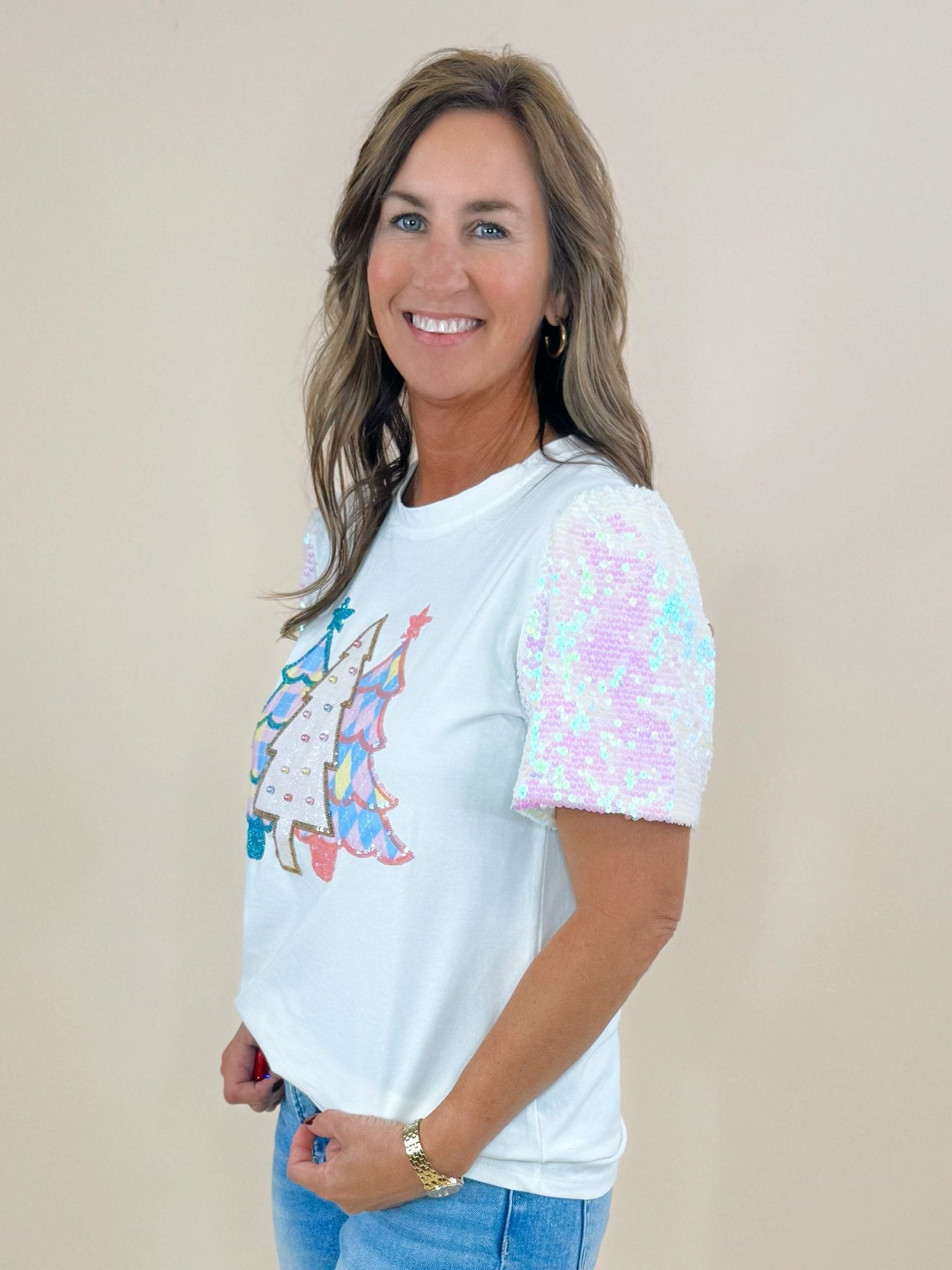 Sparkle & Shine Sequin Sleeve Top - Jessi Jayne Boutique