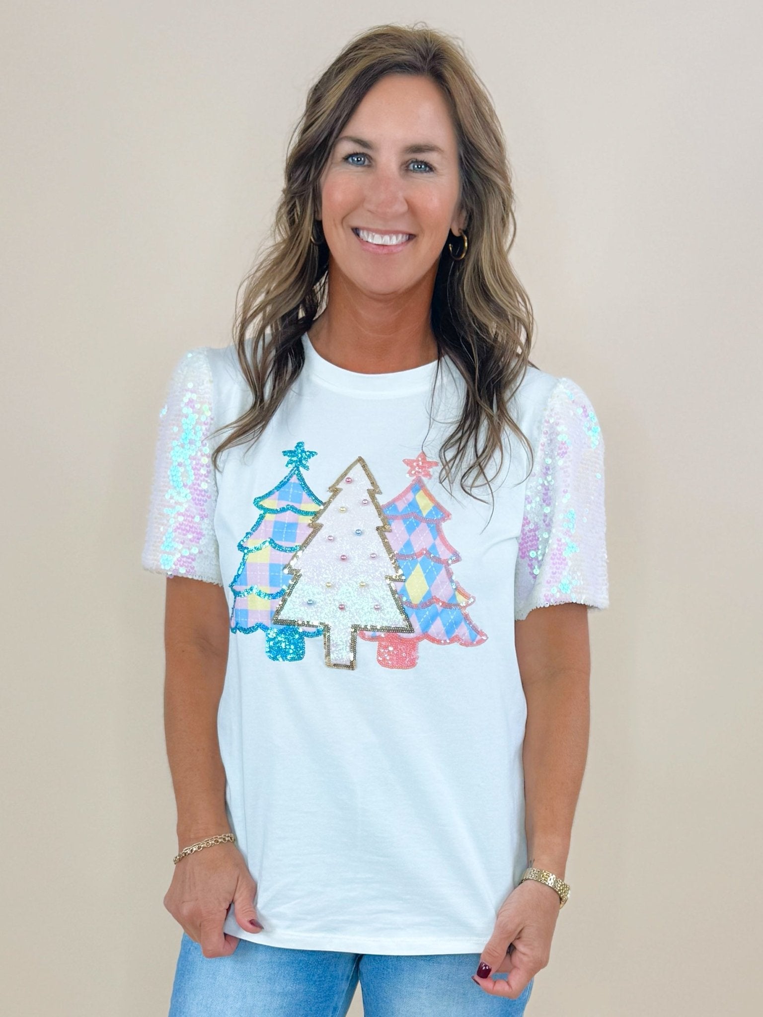 Sparkle & Shine Sequin Sleeve Top - Jessi Jayne Boutique