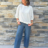 Cocoa Polka Dot Sweatshirt Tee - Jessi Jayne Boutique
