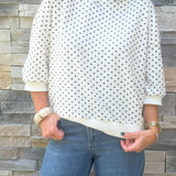 Cocoa Polka Dot Sweatshirt Tee - Jessi Jayne Boutique