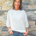 Cocoa Polka Dot Sweatshirt Tee - Jessi Jayne Boutique