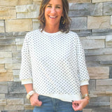 Cocoa Polka Dot Sweatshirt Tee - Jessi Jayne Boutique