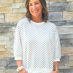 Cocoa Polka Dot Sweatshirt Tee - Jessi Jayne Boutique