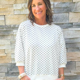 Cocoa Polka Dot Sweatshirt Tee - Jessi Jayne Boutique
