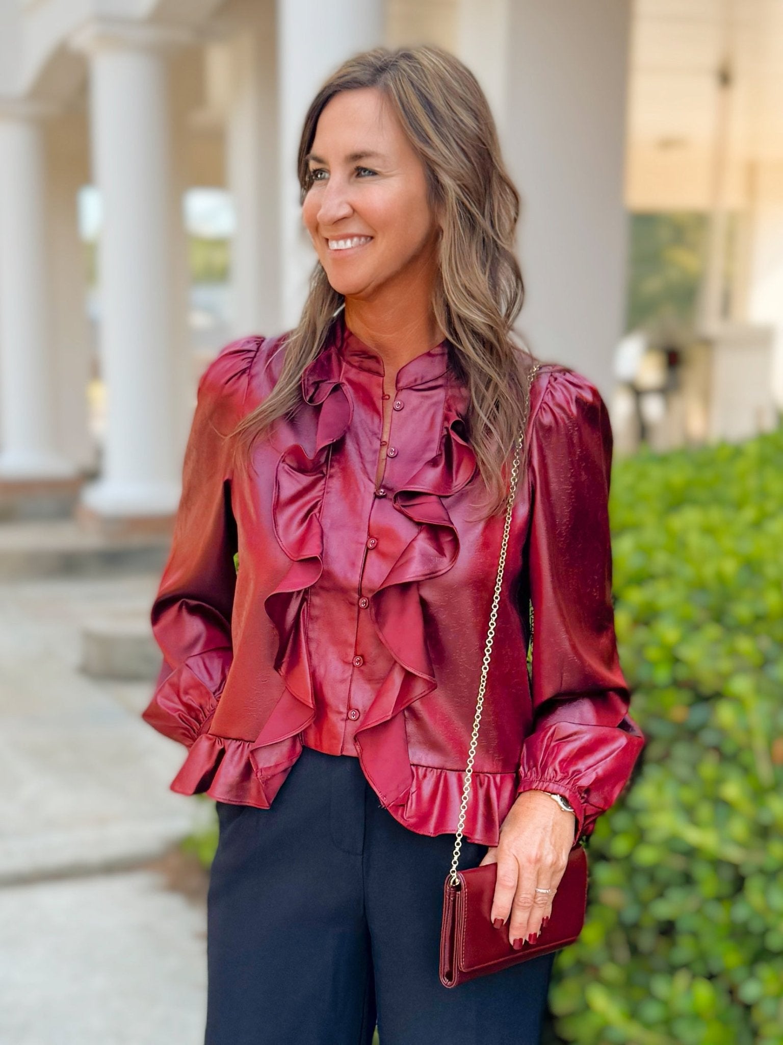 Camille Ruffle Detail Blouse - Jessi Jayne Boutique