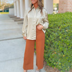 Savannah Satin Lapel Shirt - Jessi Jayne Boutique