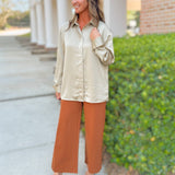 Savannah Satin Lapel Shirt - Jessi Jayne Boutique