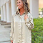 Savannah Satin Lapel Shirt - Jessi Jayne Boutique