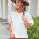 Isla Contrast Puff Sleeve Top - Jessi Jayne Boutique