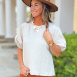Isla Contrast Puff Sleeve Top - Jessi Jayne Boutique