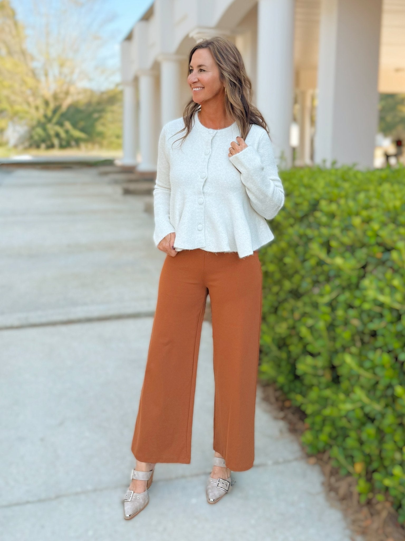 Cream Frosted Flare Sweater Top - Jessi Jayne Boutique