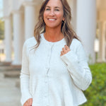 Cream Frosted Flare Sweater Top - Jessi Jayne Boutique